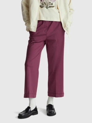 Benetton, Trousers With Elastic Waist, Size: XXS, Plum, Women United Colors of Benetton