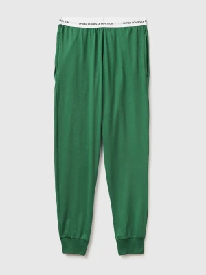 Benetton, Trousers With Logo Elastic, Size: XL, Green, Men United Colors of Benetton