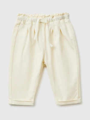 Benetton, Trousers With Mini Ruffles, Size: 82, Creamy White, Kids United Colors of Benetton