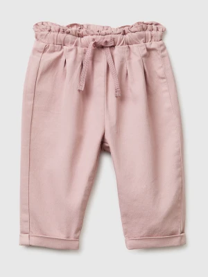 Benetton, Trousers With Mini Ruffles, Size: 82, Soft Pink, Kids United Colors of Benetton