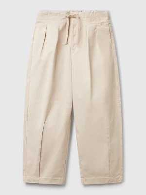 Benetton, Trousers With Pleats, size XL, Beige, Kids United Colors of Benetton