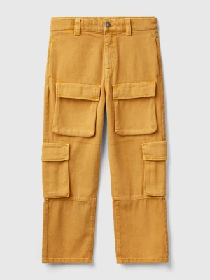Benetton, Trousers With Pockets, size 3XL, Mustard, Kids United Colors of Benetton