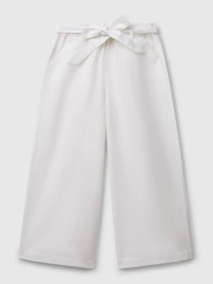 Benetton, Trousers With Sash, Size: XL, White, Kids United Colors of Benetton