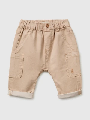 Benetton, Trousers With Side Pockets, Size: 82, Beige, Kids United Colors of Benetton
