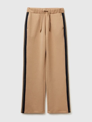 Benetton, Trousers With Striped Side Bands, Size: XS, Camel, Women United Colors of Benetton