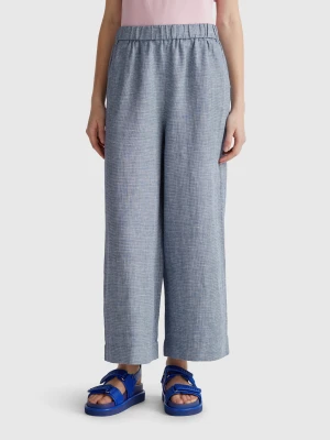 Benetton, Trousers With Wide Leg, size XXS, Air Force Blue, Women United Colors of Benetton