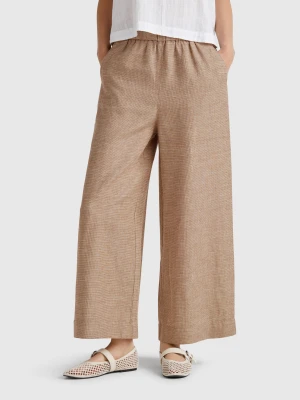 Benetton, Trousers With Wide Leg, size XXS, Brown, Women United Colors of Benetton