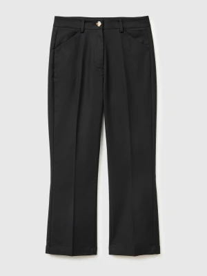 Benetton, Trumpet Trousers, Black, Women United Colors of Benetton