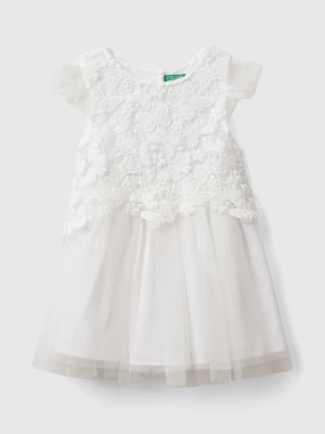 Benetton, Tulle And Macramé Dress, size 104, White, Kids United Colors of Benetton