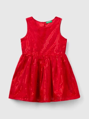 Benetton, Tulle Dress With Sequins, size 116, Red, Kids United Colors of Benetton