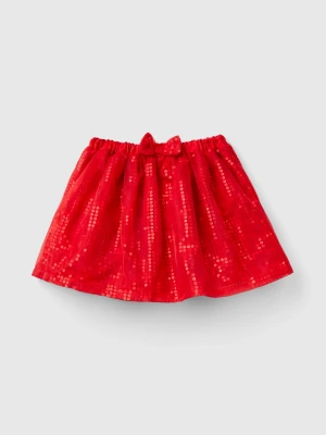 Benetton, Tulle Skirt With Sequins, size 116, Red, Kids United Colors of Benetton