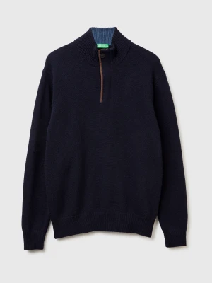 Benetton, Turtle Neck Sweater, Size: XS, Dark Blue, Men United Colors of Benetton