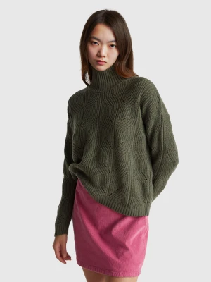 Benetton, Turtle Neck Sweater, Size: XS, Military Green, Women United Colors of Benetton