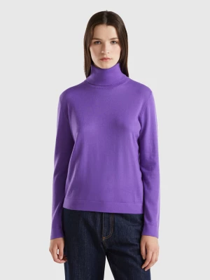 Benetton, Turtleneck In Pure Merino Wool, size L, , Women United Colors of Benetton