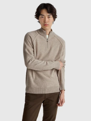 Benetton, Turtleneck In Pure Merino Wool, Size: XS, Dove Gray, Men United Colors of Benetton