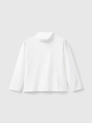 Benetton, Turtleneck T-shirt In Stretch Cotton, size 82, Creamy White, Kids United Colors of Benetton