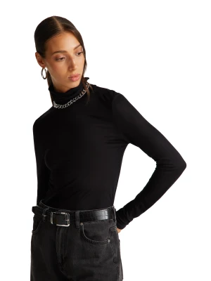 Benetton, Turtleneck T-shirt In Viscose And Cashmere Blend, Size: XXS, Black, Women United Colors of Benetton
