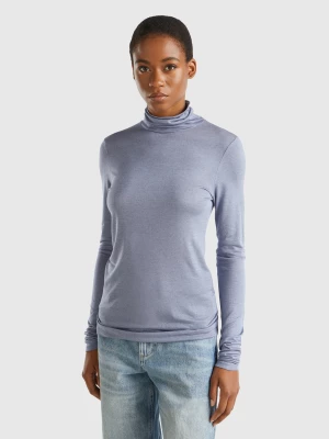 Zdjęcie produktu Benetton, Turtleneck T-shirt In Viscose And Cashmere Blend, size XXS, Lilac, Women United Colors of Benetton