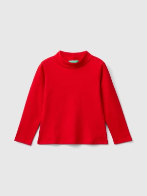 Benetton, Turtleneck T-shirt In Warm Cotton, Size: 116, Red, Kids United Colors of Benetton