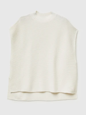Benetton, Turtleneck Vest In Wool Blend, Size: XS, Creamy White, Women United Colors of Benetton