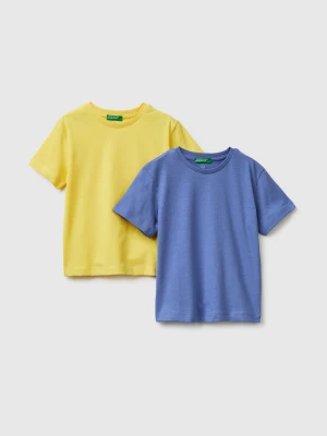 Benetton, Two 100% Cotton T-shirts, Size: 116, Yellow, Kids United Colors of Benetton