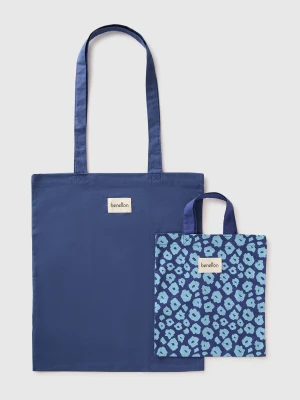 Benetton, Two Blue Canvas Bags, Size: OS, Blue, Women United Colors of Benetton