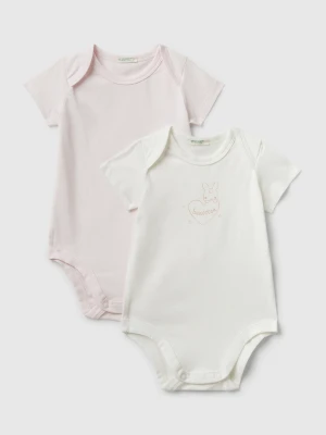 Benetton, Two Bodysuits With Prints, Nude, Kids United Colors of Benetton