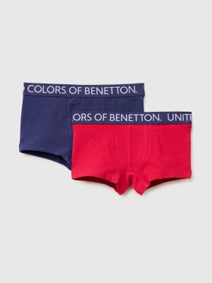 Benetton, Two Boxers With Logo Elastic, Size: XS, Dark Blue, Kids United Colors of Benetton