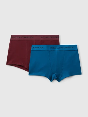 Benetton, Two Boxers With Logoed Elastic, Size: XXS, Multi-color, Kids United Colors of Benetton
