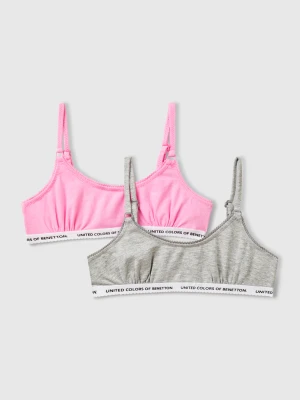 Benetton, Two Bras In Stretch Cotton, size XL, Multi-color, Kids United Colors of Benetton