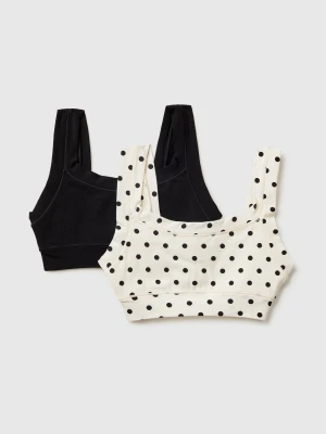 Benetton, Two Bras In Super Stretch Cotton, Size: L-XL, Multi-color, Kids United Colors of Benetton