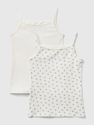 Benetton, Two Camisoles In Stretch Cotton, size S, Creamy White, Kids United Colors of Benetton