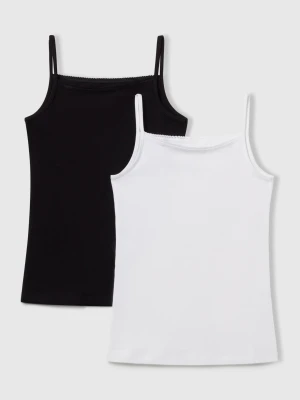 Benetton, Two Camisoles In Stretch Cotton, Size: XL, Multi-color, Kids United Colors of Benetton