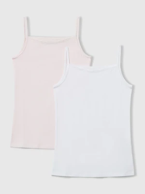 Benetton, Two Camisoles In Stretch Cotton, Size: XXS, Multi-color, Kids United Colors of Benetton