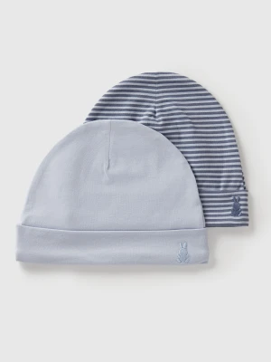 Benetton, Two Hats In Cotton, Light Blue, Kids United Colors of Benetton