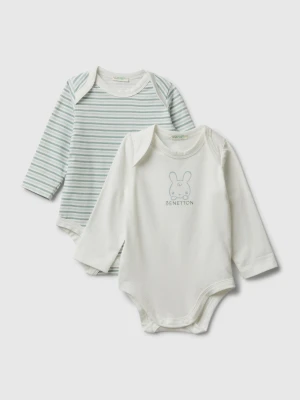 Zdjęcie produktu Benetton, Two Long Sleeve Bodysuits, Aqua, Kids United Colors of Benetton