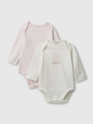 Benetton, Two Long Sleeve Bodysuits, Multi-color, Kids United Colors of Benetton