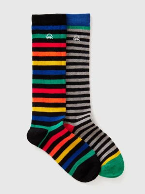 Benetton, Two Pairs Of High Patterned Socks, Size: 39-41, Multi-color, Kids United Colors of Benetton