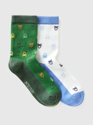 Benetton, Two Pairs Of Patterned Socks, Size: 35-38, Multi-color, Kids United Colors of Benetton