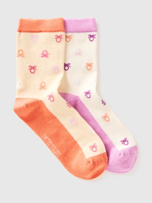 Benetton, Two Pairs Of Patterned Socks, Size: 35-38, Multi-color, Kids United Colors of Benetton