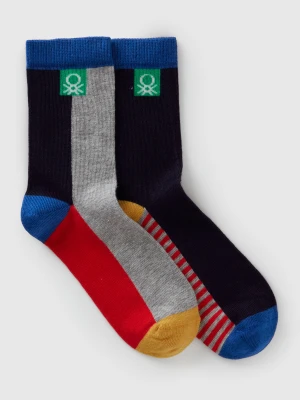 Benetton, Two Pairs Of Patterned Socks, Size: 35-38, Multi-color, Kids United Colors of Benetton