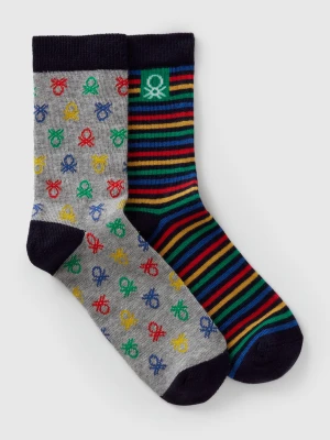 Benetton, Two Pairs Of Patterned Socks, Size: 39-41, Multi-color, Kids United Colors of Benetton