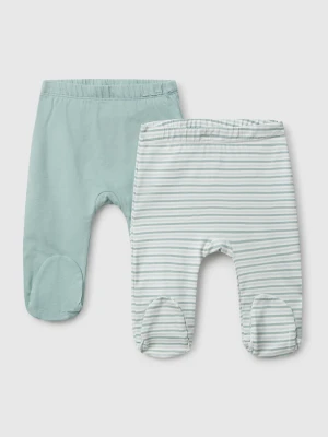 Benetton, Two Pairs Of Trousers In Cotton, Aqua, Kids United Colors of Benetton