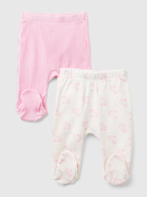 Benetton, Two Pairs Of Trousers In Organic Cotton, size 3-6, Pink, Kids United Colors of Benetton