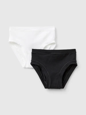 Benetton, Two Pairs Of Underwear In Stretch  Cotton, size XXS-XS, Black, Kids United Colors of Benetton