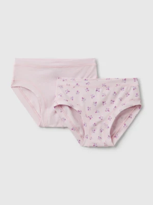 Benetton, Two Pairs Of Underwear In Stretch  Cotton, size XXS-XS, Pink, Kids United Colors of Benetton
