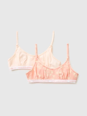 Benetton, Two Stretch Cotton Bras, Size: XL, Multi-color, Kids United Colors of Benetton
