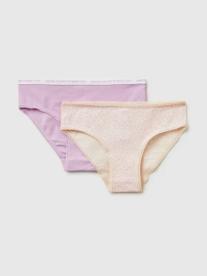 Benetton, Two Stretch Cotton Briefs, Size: XXS, Multi-color, Kids United Colors of Benetton