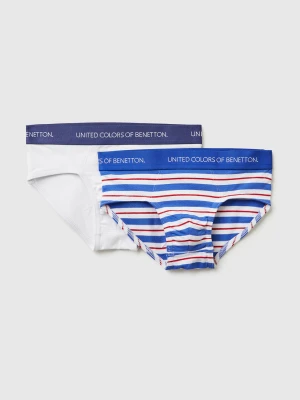 Benetton, Two Stretch Cotton Briefs, Size: XXS, White, Kids United Colors of Benetton