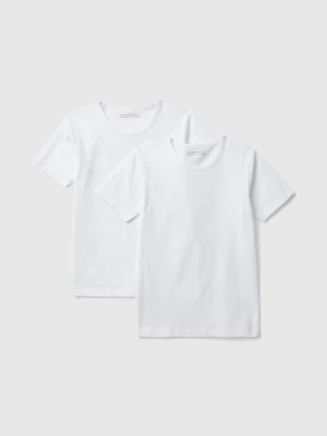 Benetton, Two Stretch Organic Cotton T-shirts, size 3XL, White, Kids United Colors of Benetton